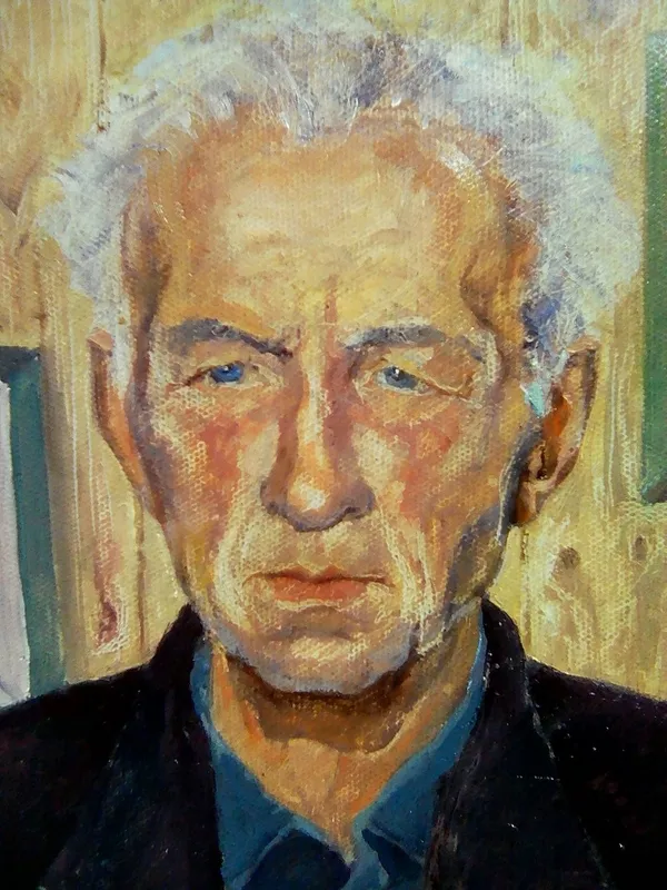Портрет,  живопись масляными красками на картоне,  размер 48  на  78 ,  г